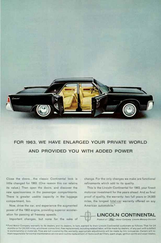 1963 Lincoln Auto Advertising